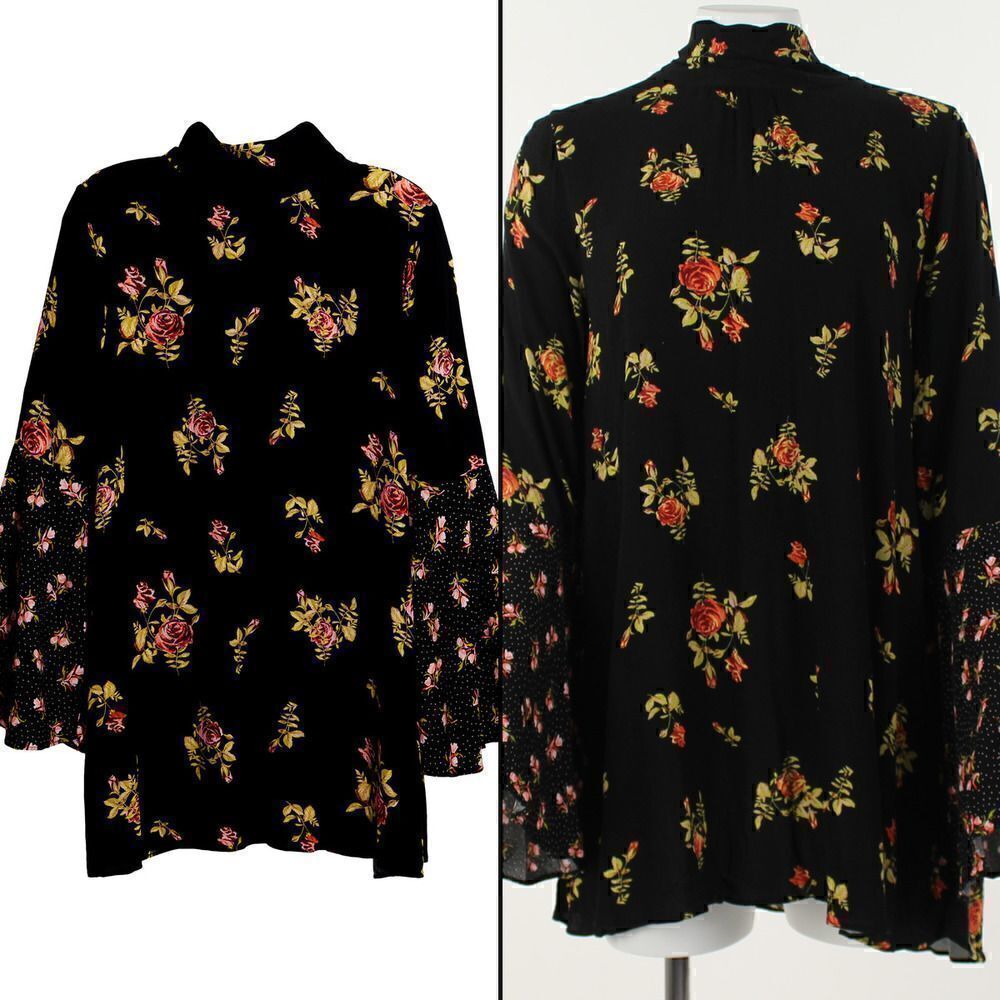 Free People Black Combo Tate Tunic